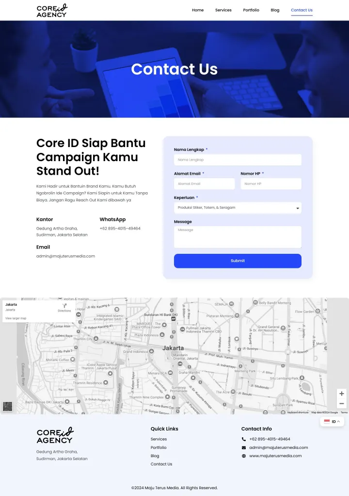 Halaman 3 website Core ID Agency (Majuterusmedia)