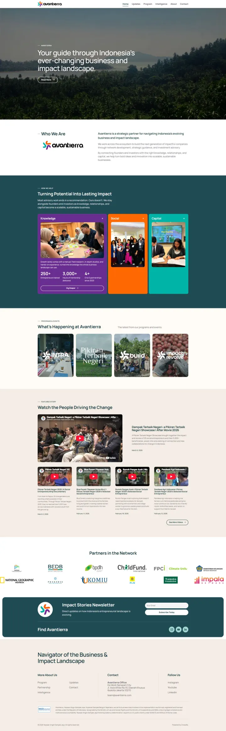 Halaman 1 website Avantierra