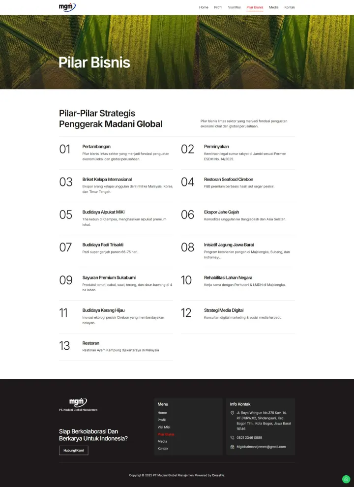 Halaman 3 website Madani Global Manajemen