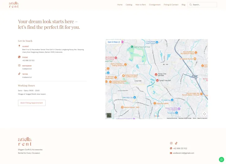 Halaman 3 website Ariella Rent