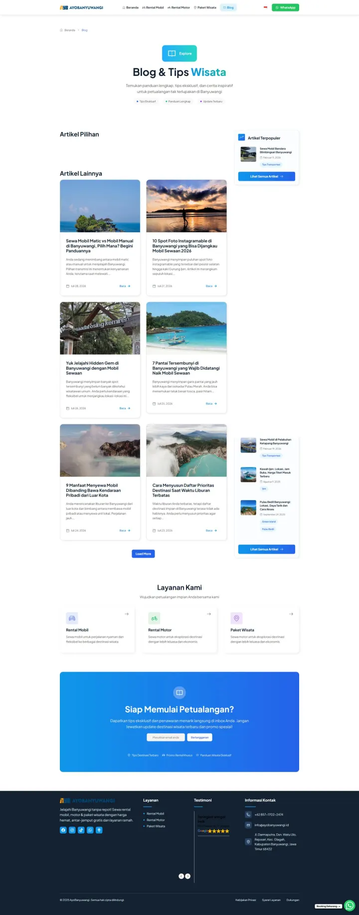 Halaman 2 website Ayo Banyuwangi