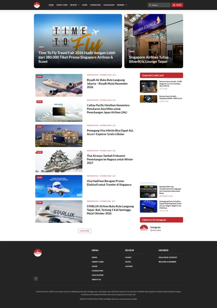 Halaman 1 website IndoMiles