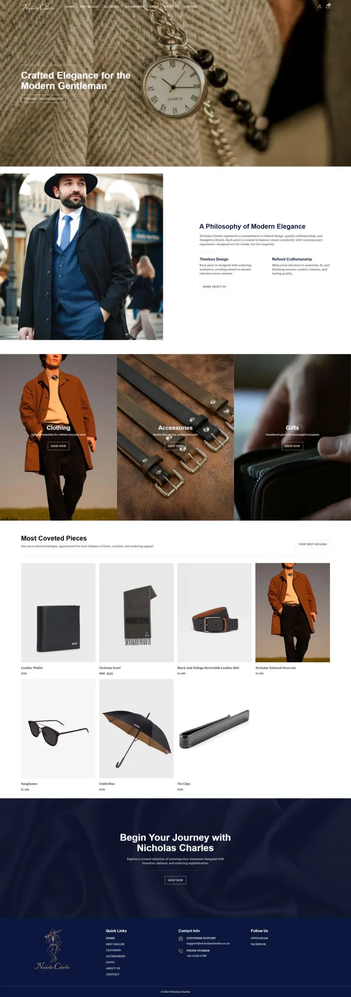 Halaman 1 website Nicholas Charles