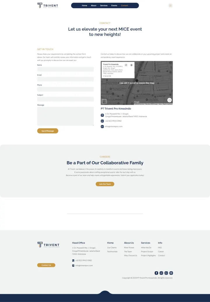 Halaman 3 website Trivent Pro Kreasindo