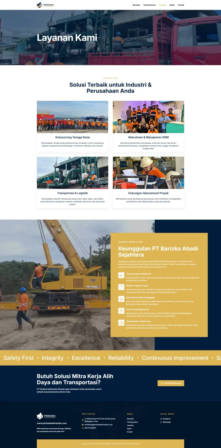Halaman 3 website Perkasa Kalimantan