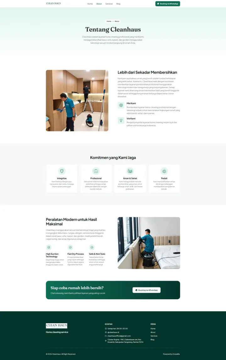 Halaman 3 website CleanHaus