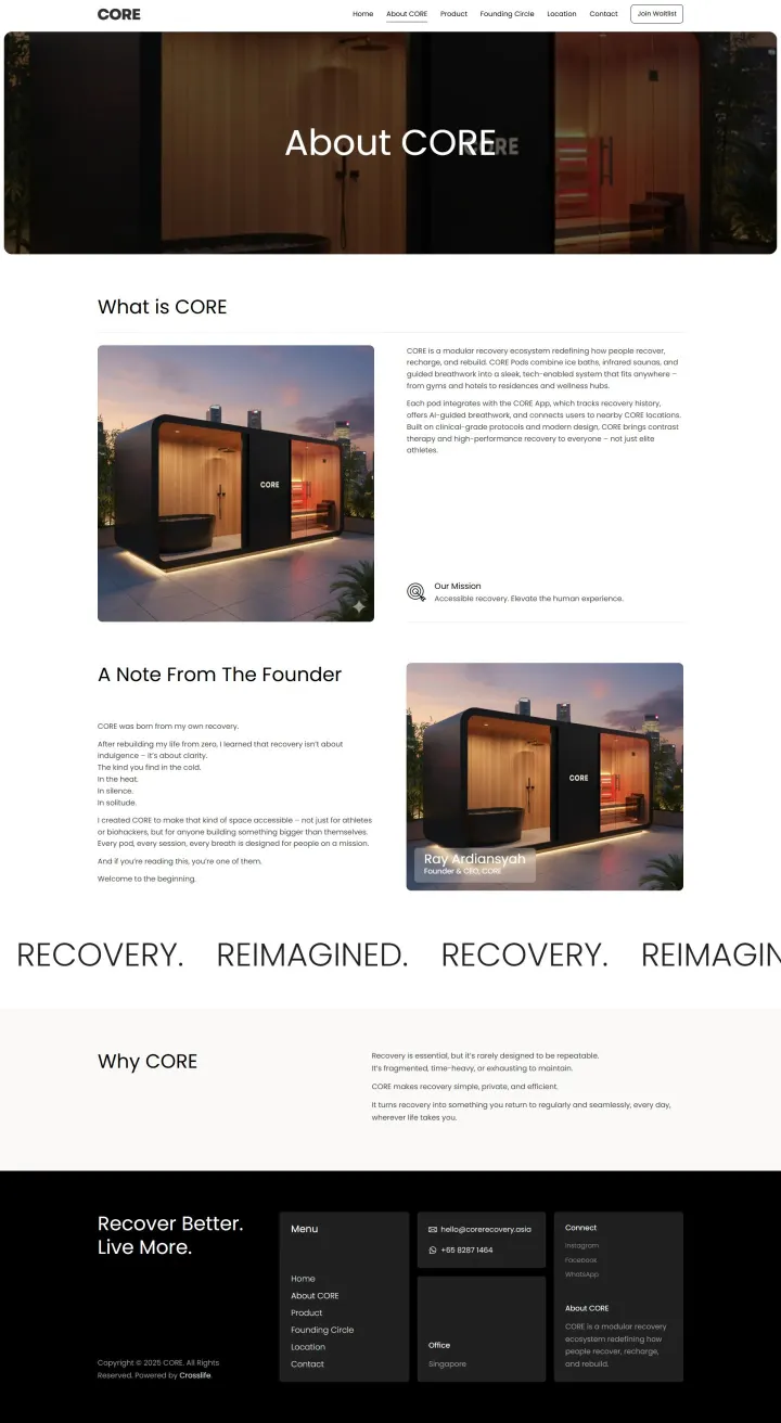 Halaman 2 website CORE Recovery