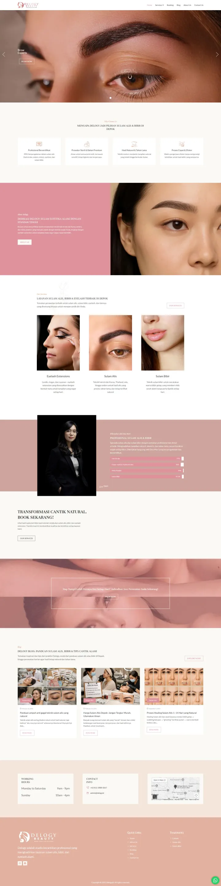 Halaman 1 website Delogy Beauty