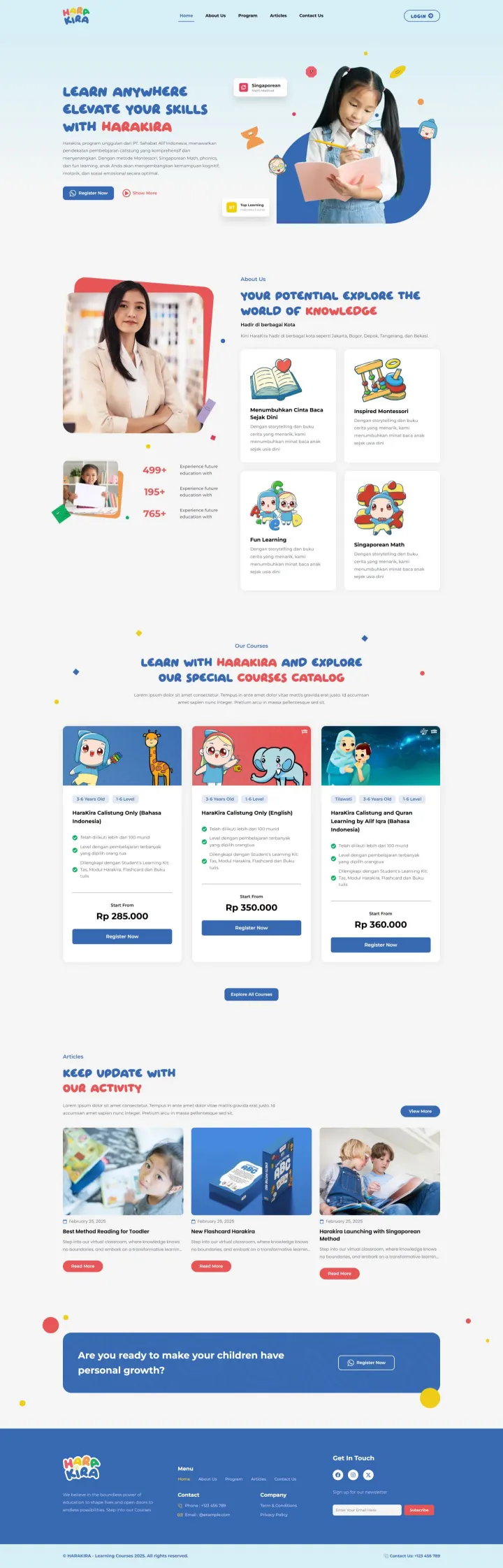 Halaman 1 website Harakira