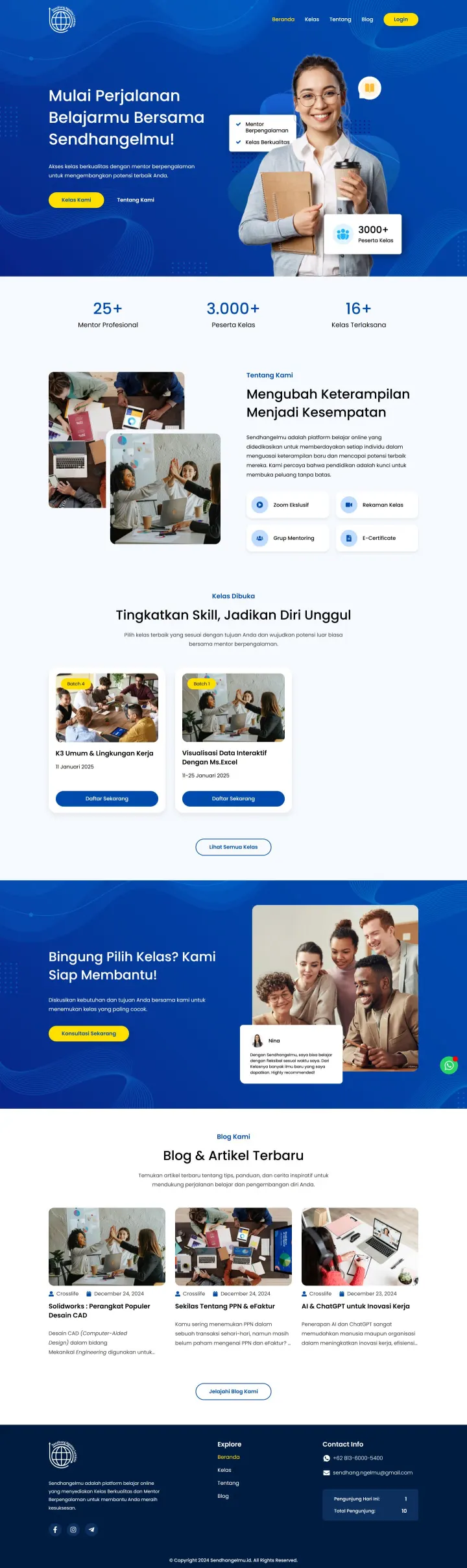 Halaman 1 website Sendhangelmu