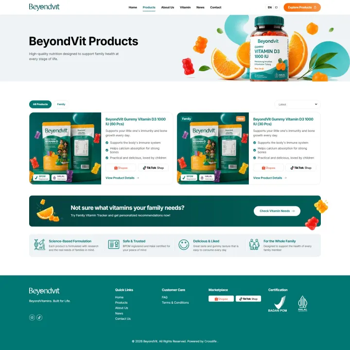 Halaman 5 website BeyondVit
