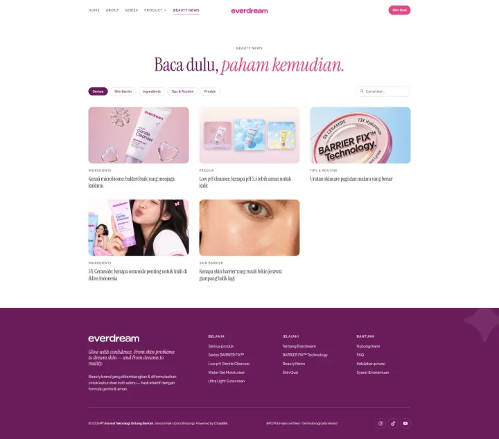 Halaman 3 website Everdream