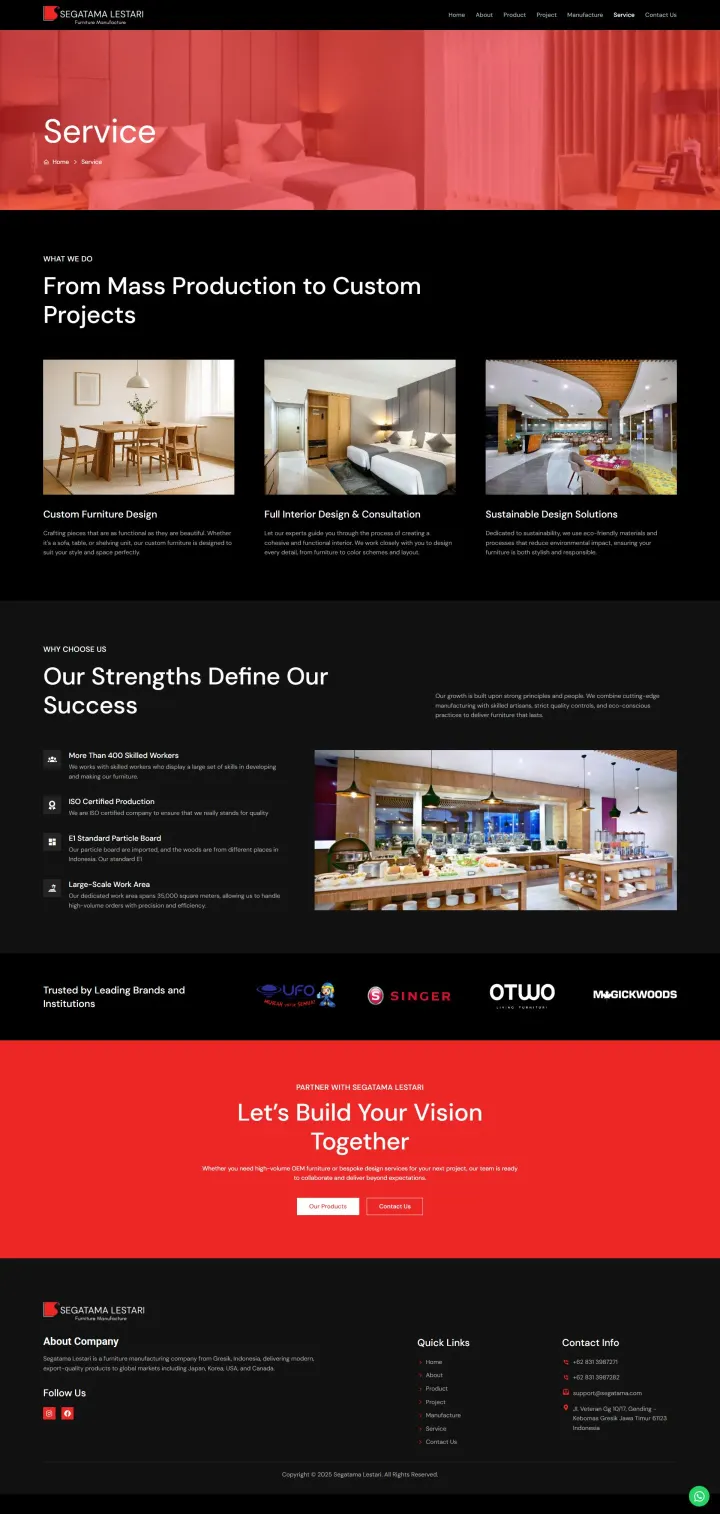 Halaman 6 website Segatama Lestari