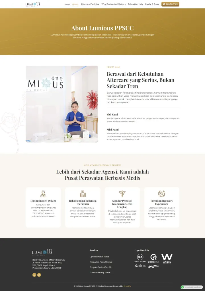 Halaman 2 website Luminous Operasi Korea