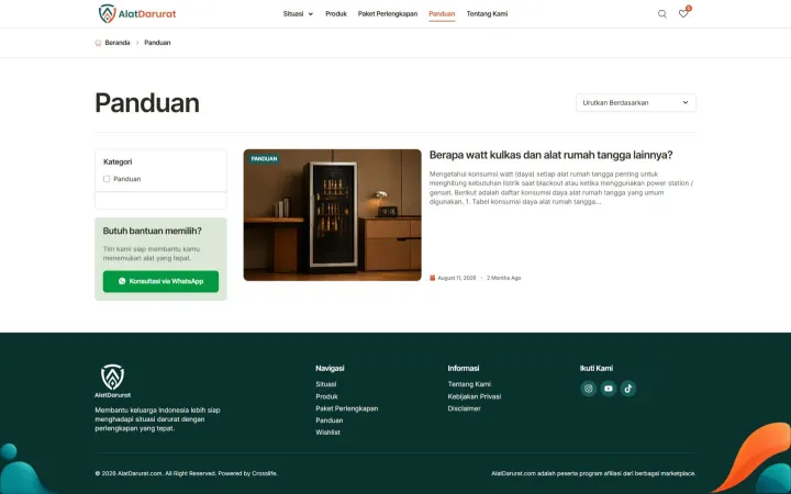 Halaman 4 website Alat Darurat