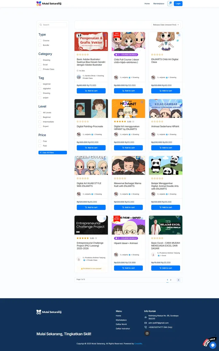 Halaman 2 website Mulai Sekarang