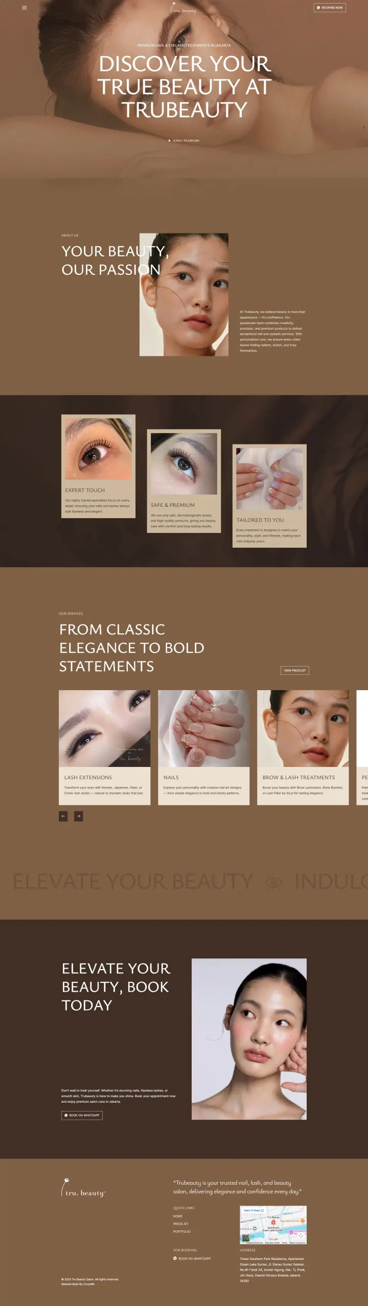 Halaman 1 website Trubeauty Salon