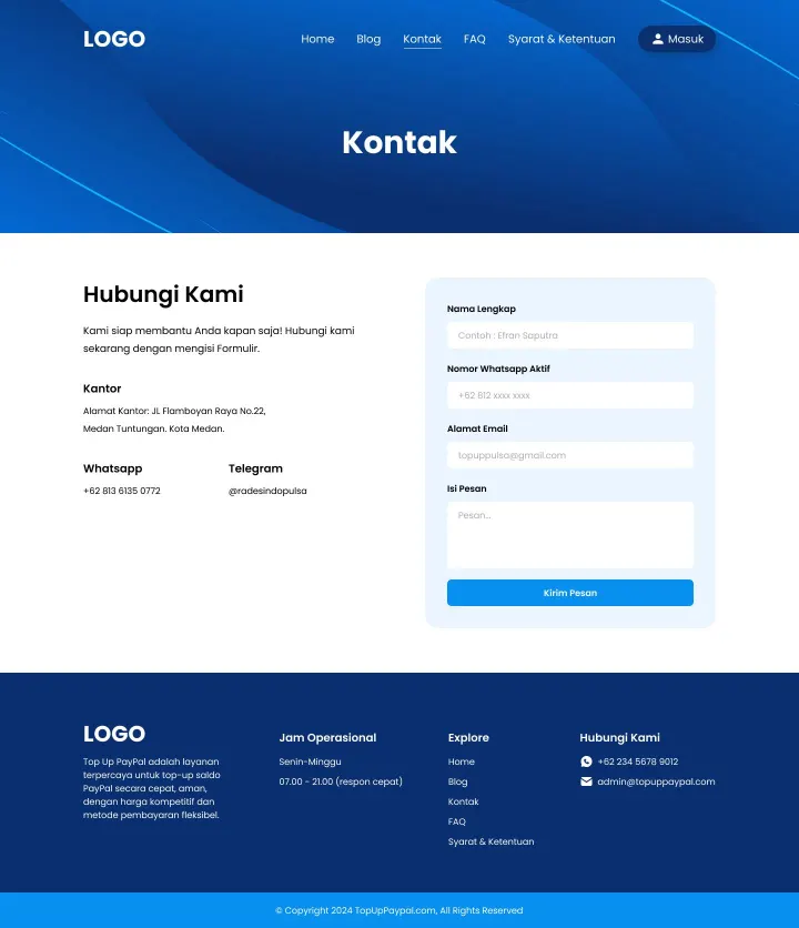 Halaman 4 website Top Up PayPal