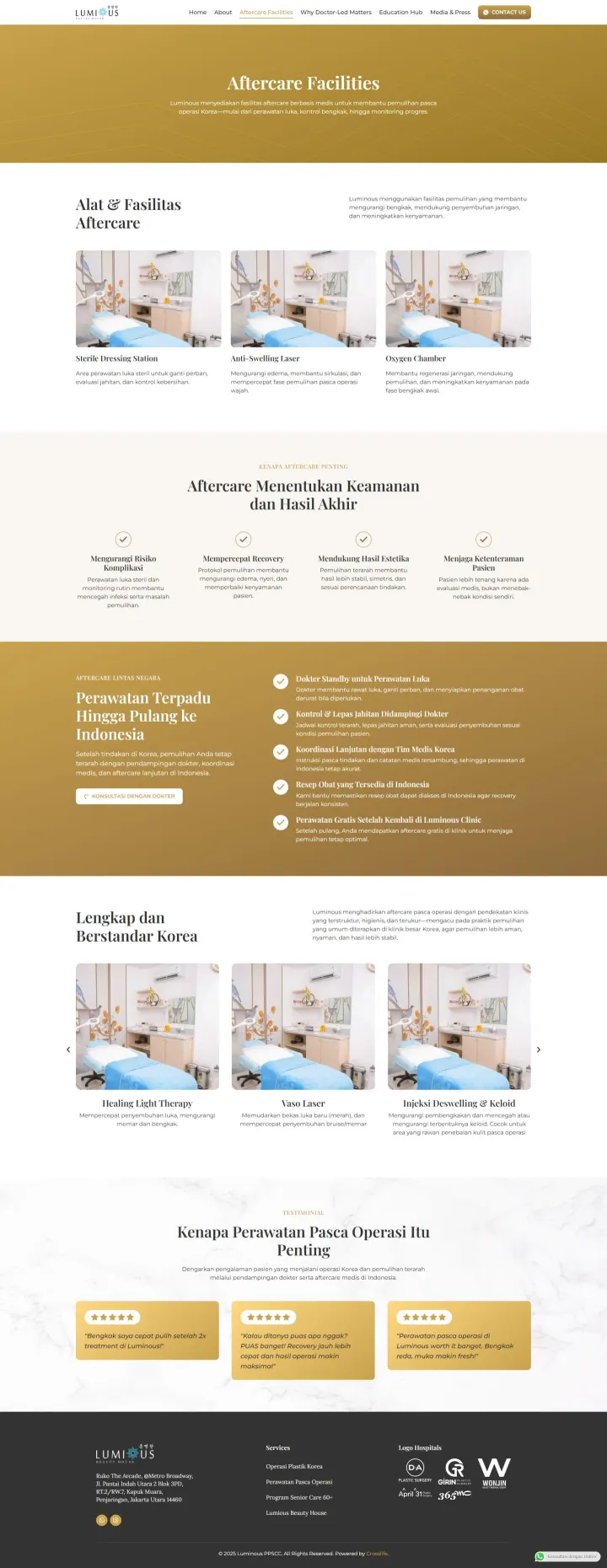 Halaman 3 website Luminous Operasi Korea