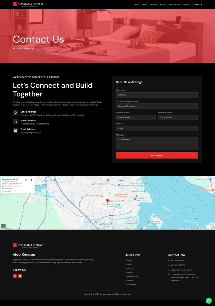 Halaman 7 website Segatama Lestari