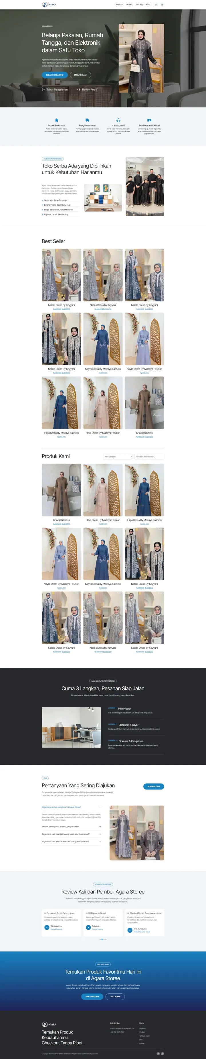 Halaman 1 website Agara Storee