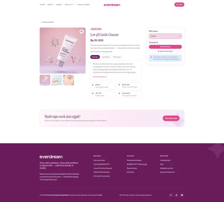 Halaman 6 website Everdream