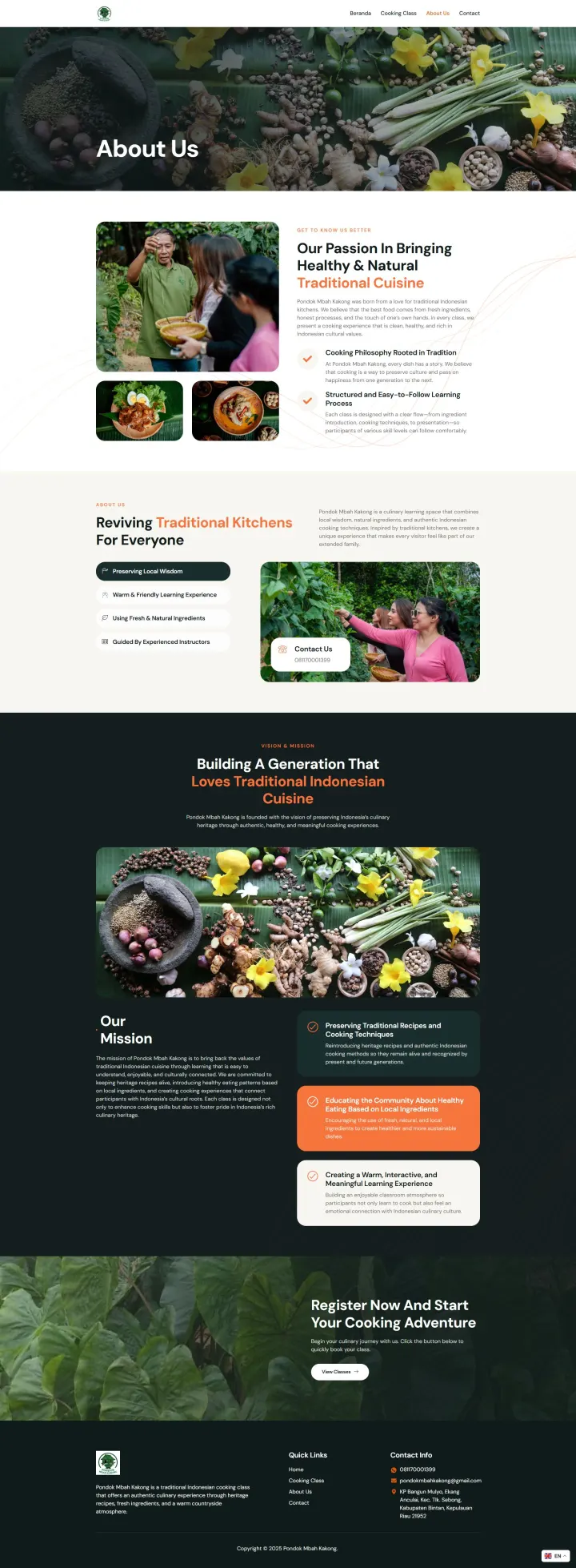 Halaman 2 website Pondok Mbah Kakong