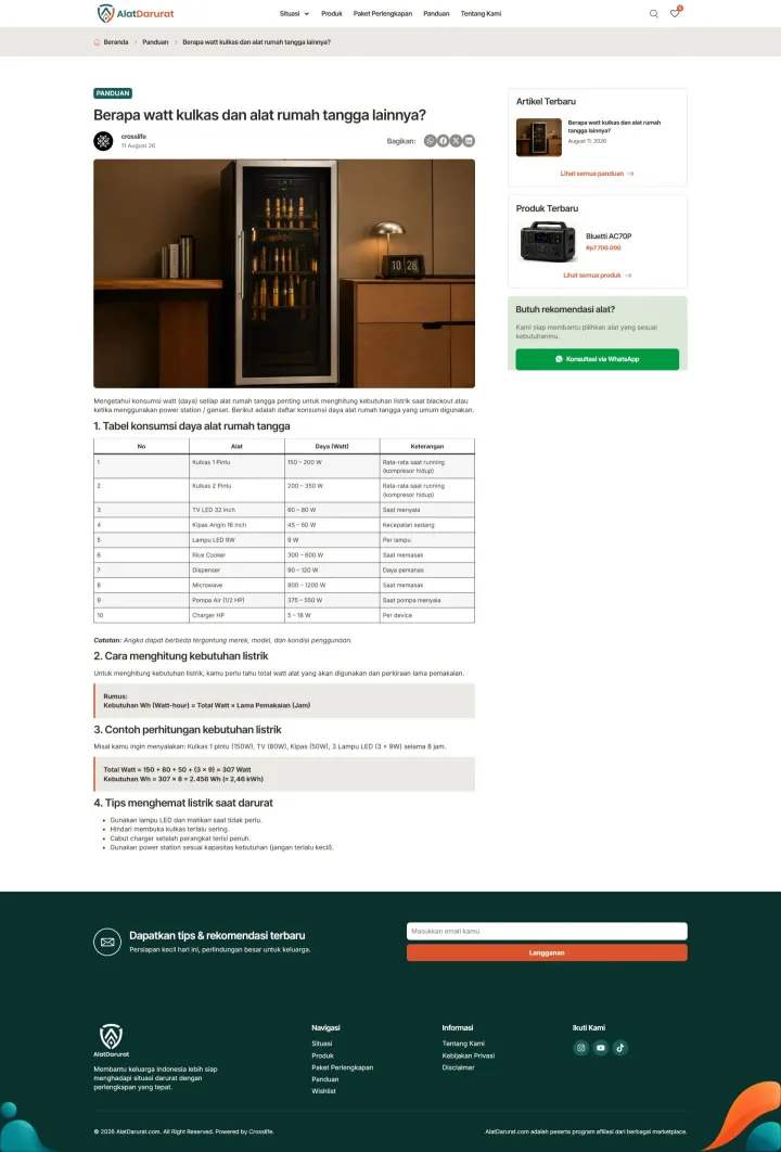 Halaman 2 website Alat Darurat