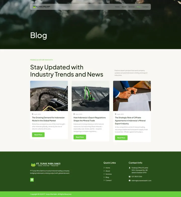 Halaman 3 website Tunas Wira Sakti