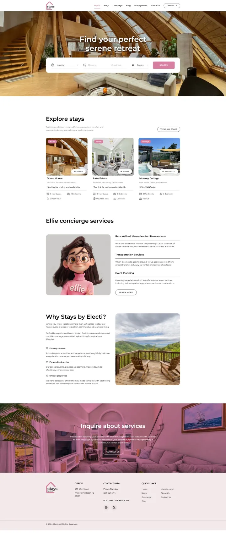 Halaman 1 website Stays by Electi