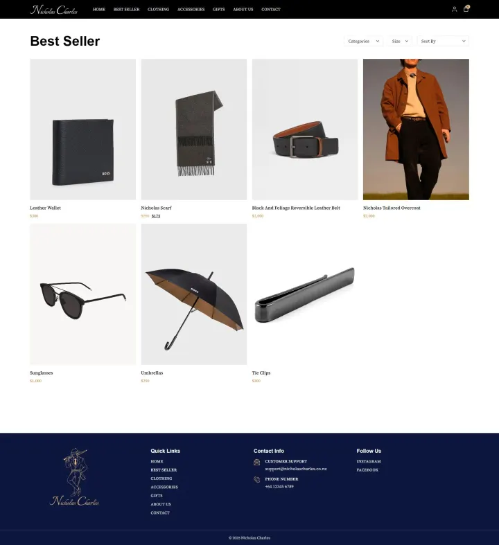 Halaman 3 website Nicholas Charles