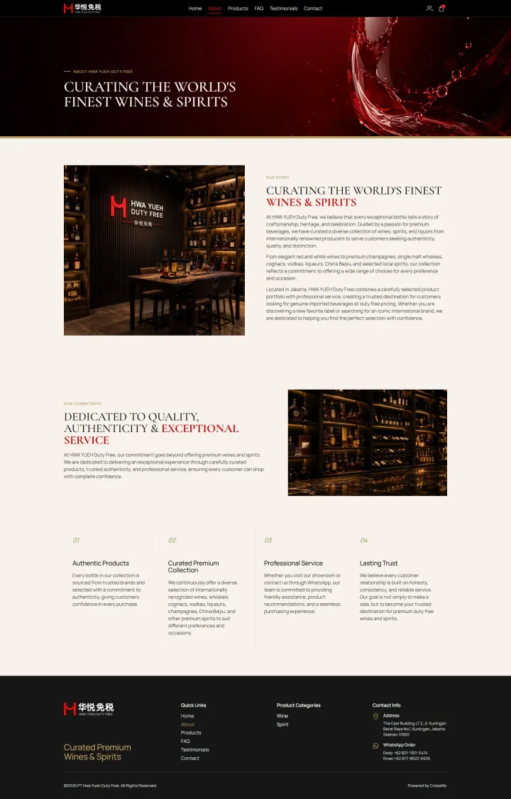 Halaman 2 website HCI Duty Free