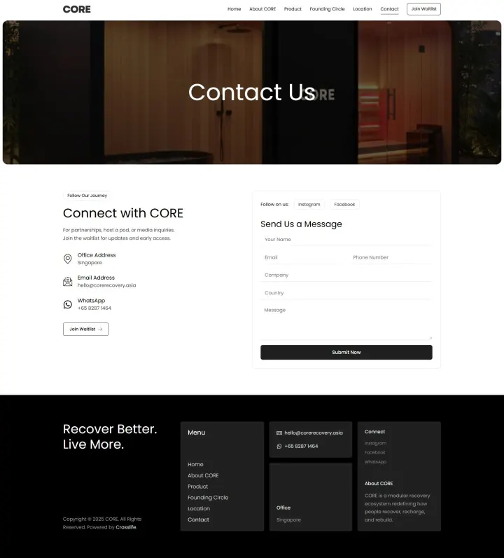 Halaman 3 website CORE Recovery