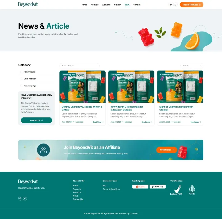 Halaman 4 website BeyondVit