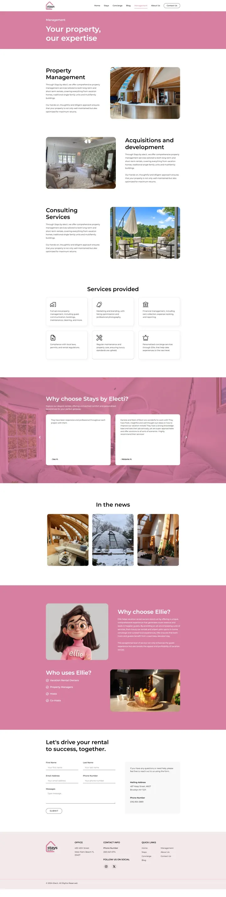 Halaman 4 website Stays by Electi