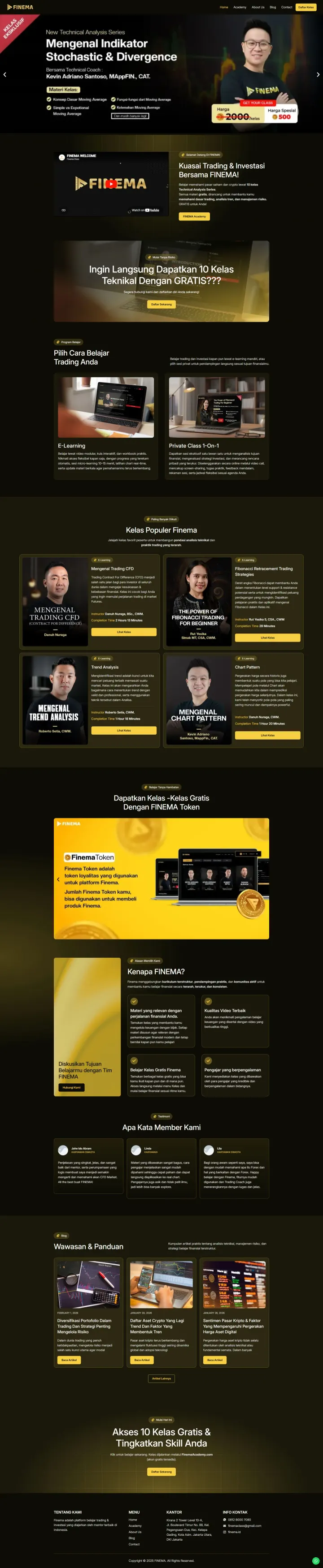 Halaman 1 website Finema