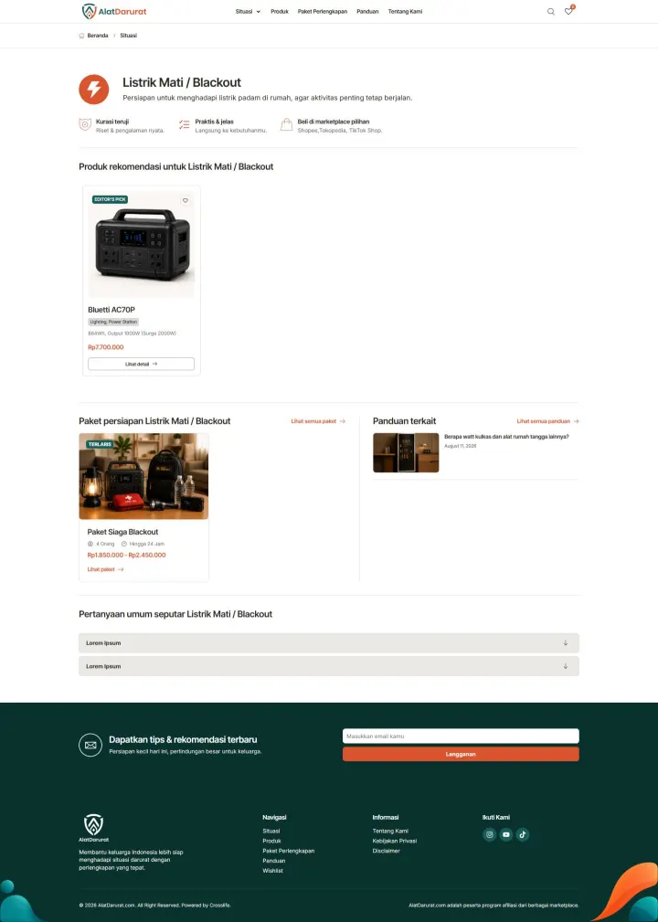 Halaman 6 website Alat Darurat