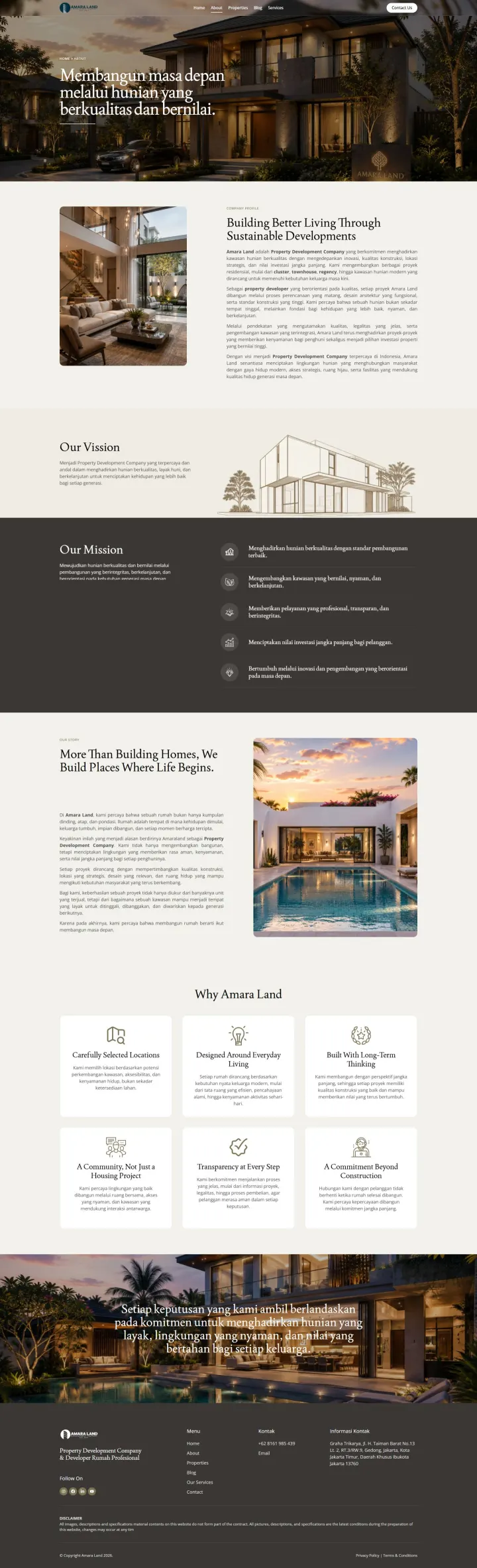 Halaman 2 website Amara Land