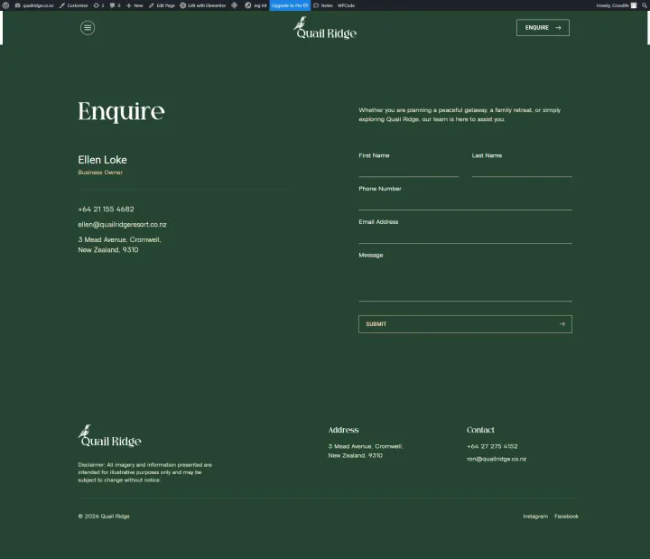 Halaman 4 website Quail Ridge