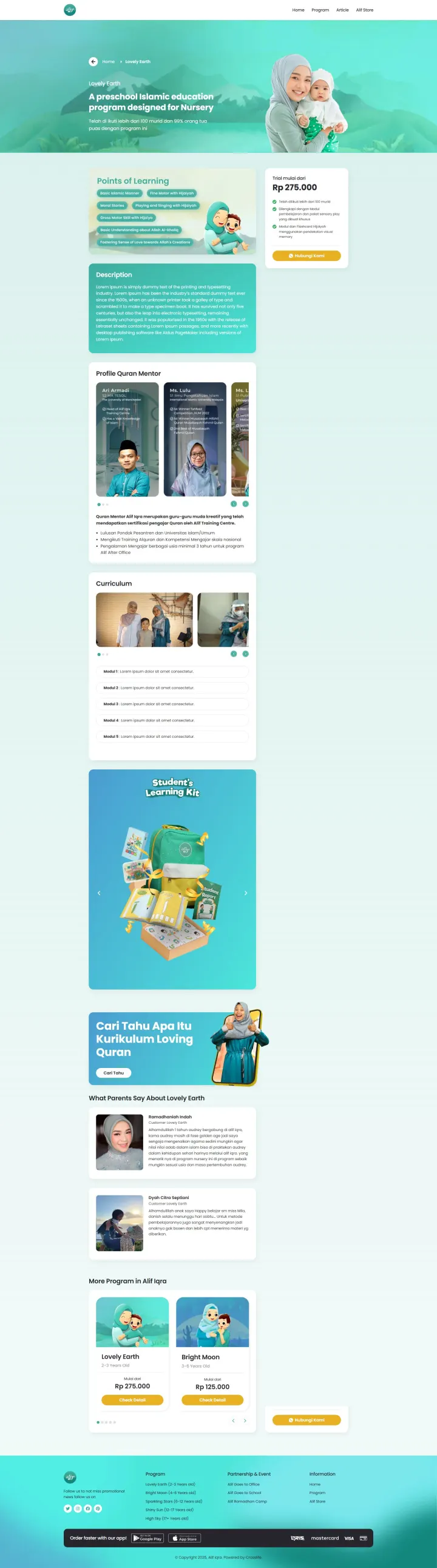 Halaman 2 website Alif Iqra