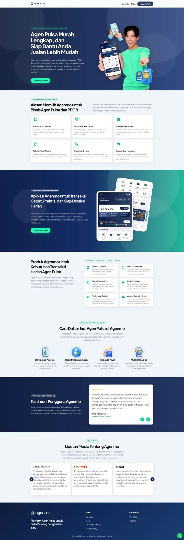 Halaman 1 website Agenmo