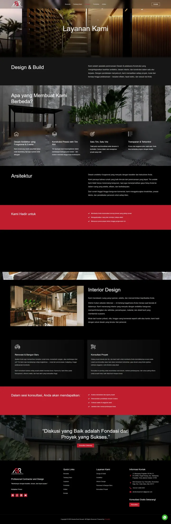 Halaman 3 website Amarta Bumi Revanti