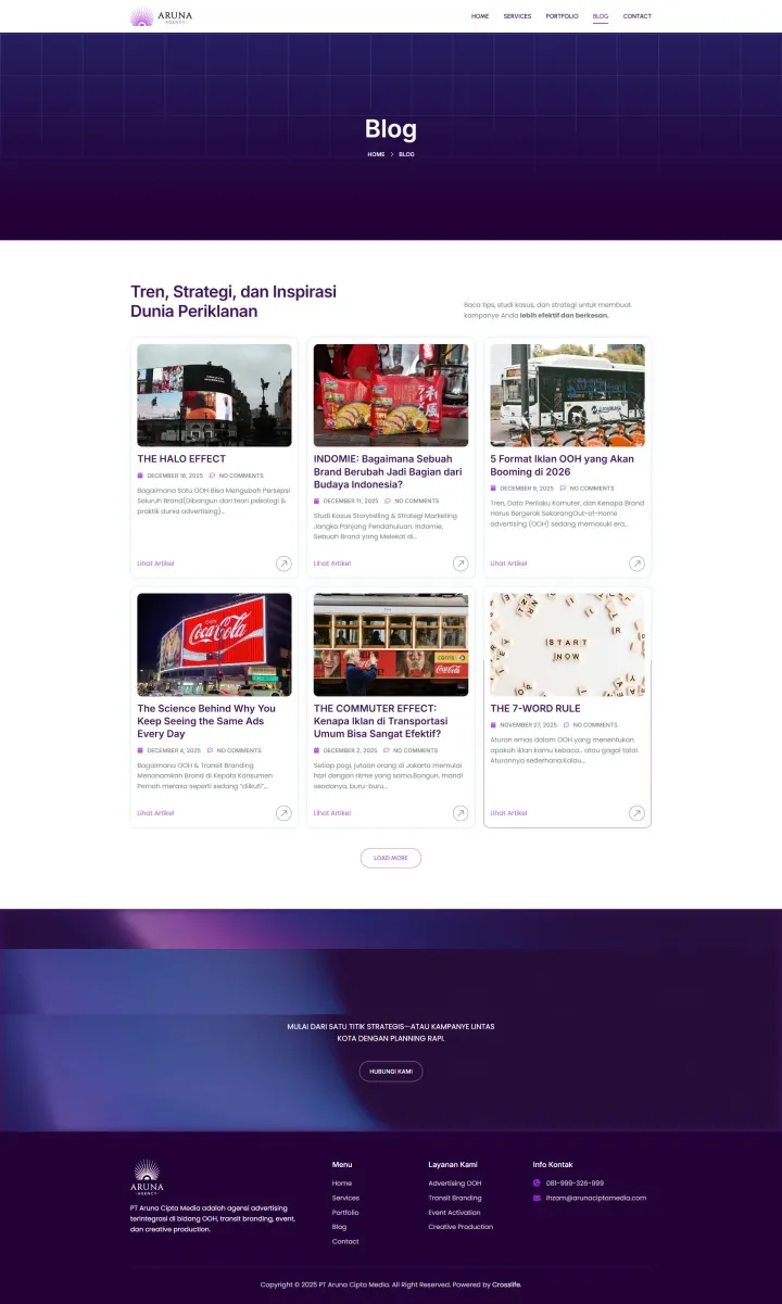 Halaman 3 website Aruna Cipta Media