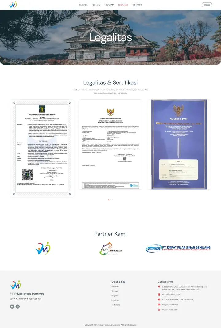 Halaman 5 website So-VMD (Vidya Mandala Daniswara)