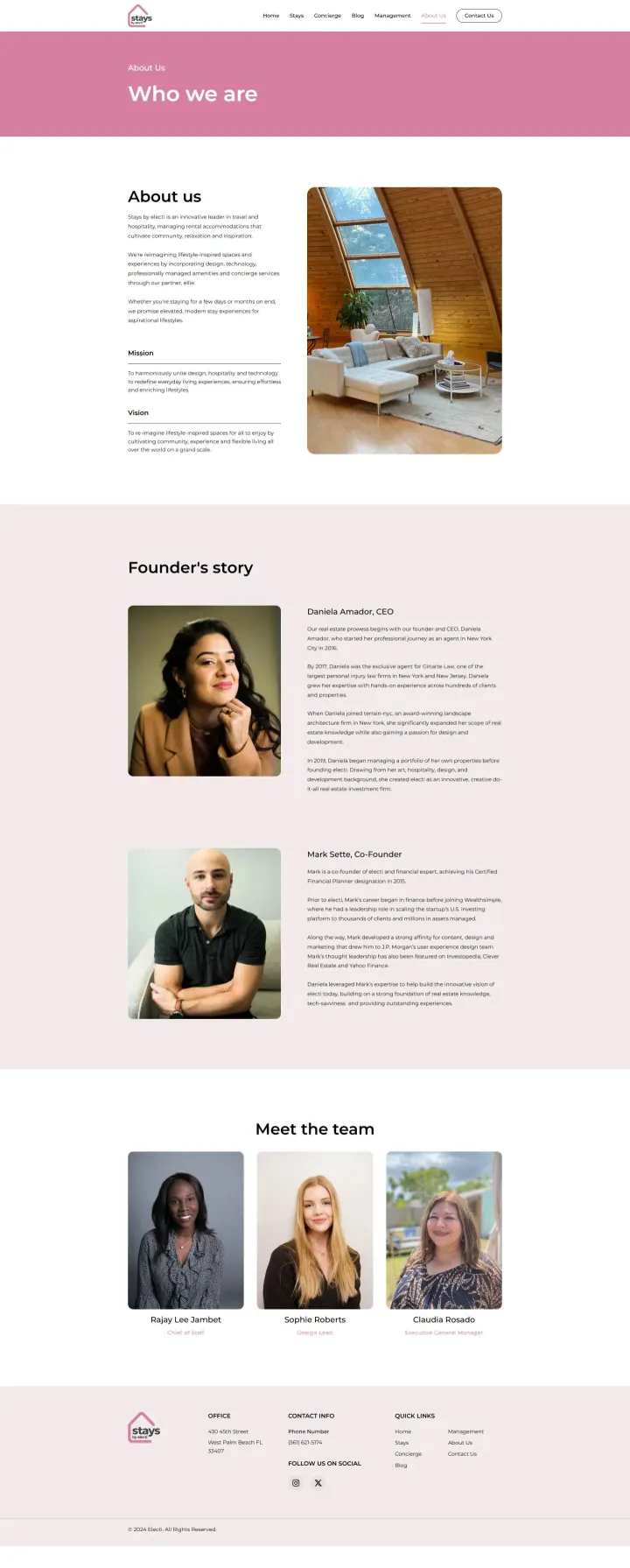 Halaman 2 website Stays by Electi