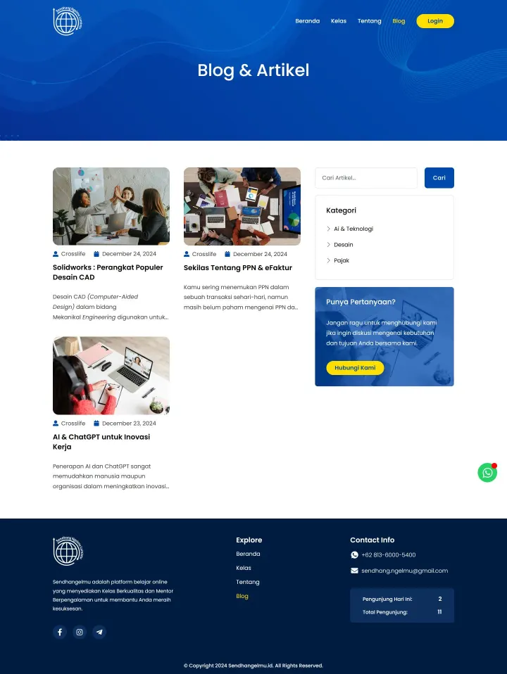 Halaman 2 website Sendhangelmu