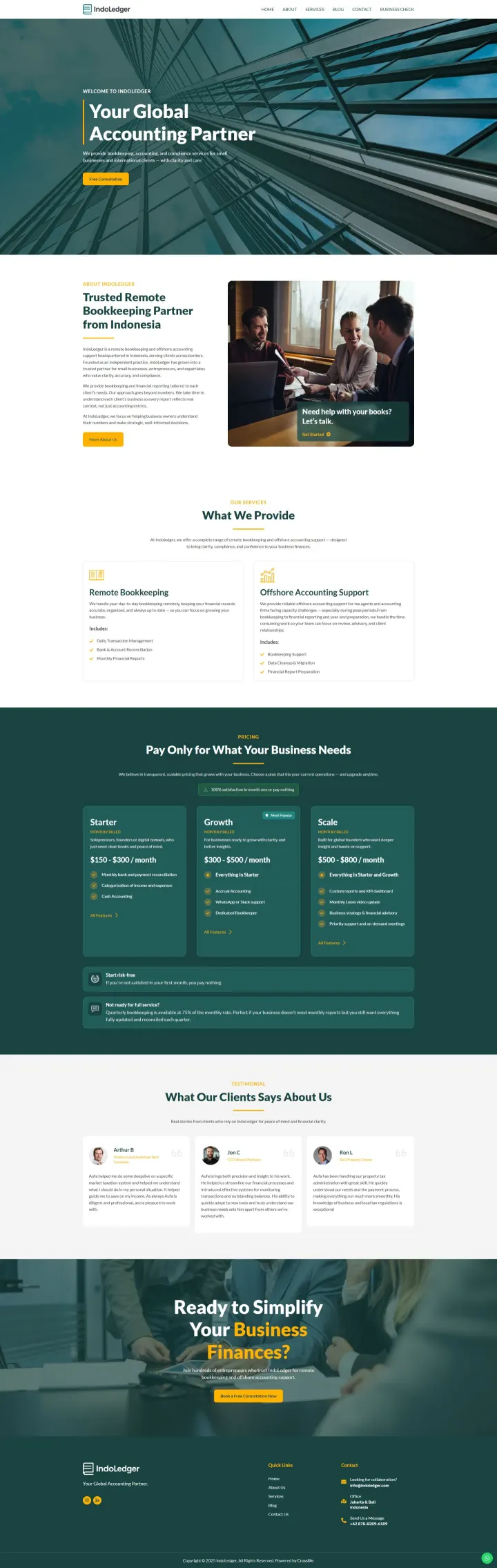 Halaman 1 website IndoLedger
