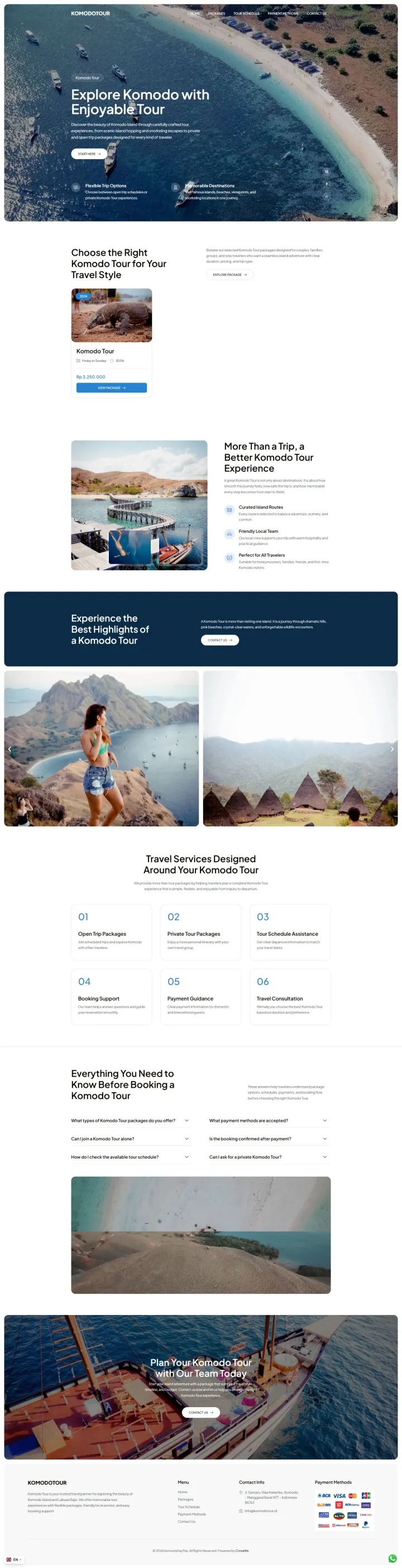 Halaman 1 website Easy Komodo Tour