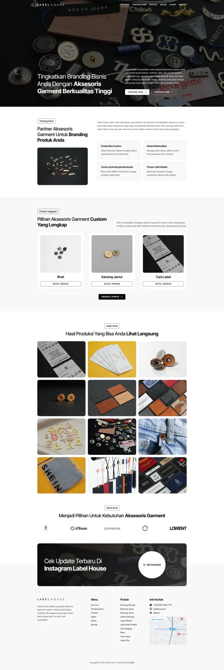 Halaman 1 website Label House