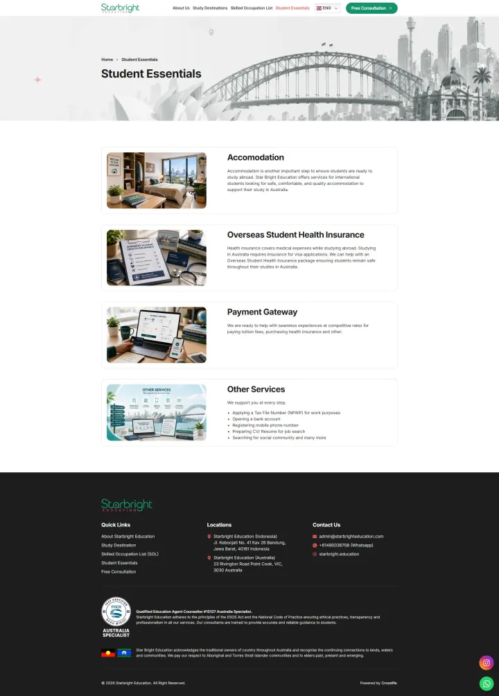 Halaman 3 website Starbright Education
